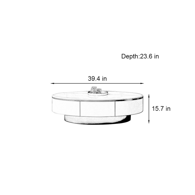 Distefano, 15.7" H x 39.4" L x 23.6" W, Gold