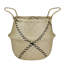 Panier de 17 po en ruppie maritime beige avec accents et poignées noirs