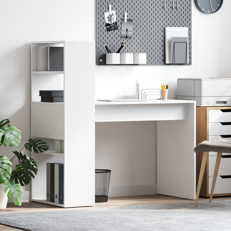 Desk Engineered Wood Medium Desk, White
