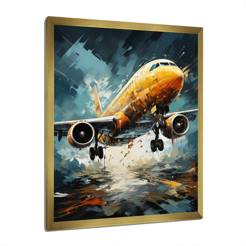 Orange Aerodynamics Plane - Plane Canvas Prints, Encadrement doré, H 40 po x l 30 po x P 1,5 po