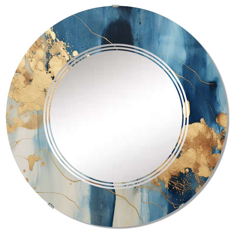 Craco - Miroir mural rond moderne, 32 po x 32 po