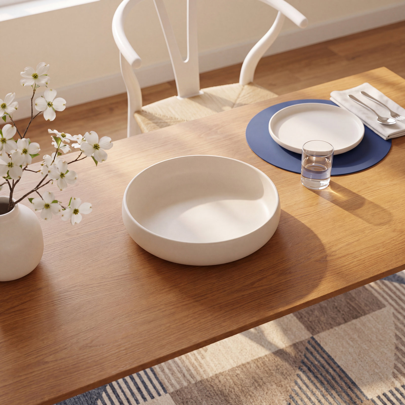 S/4 Tunisian Pasta Bowls, White