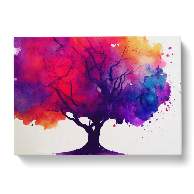 Watercolour Tree Painting Vol.2 - Wrapped Canvas, 35cm H x 50cm W x 3cm D