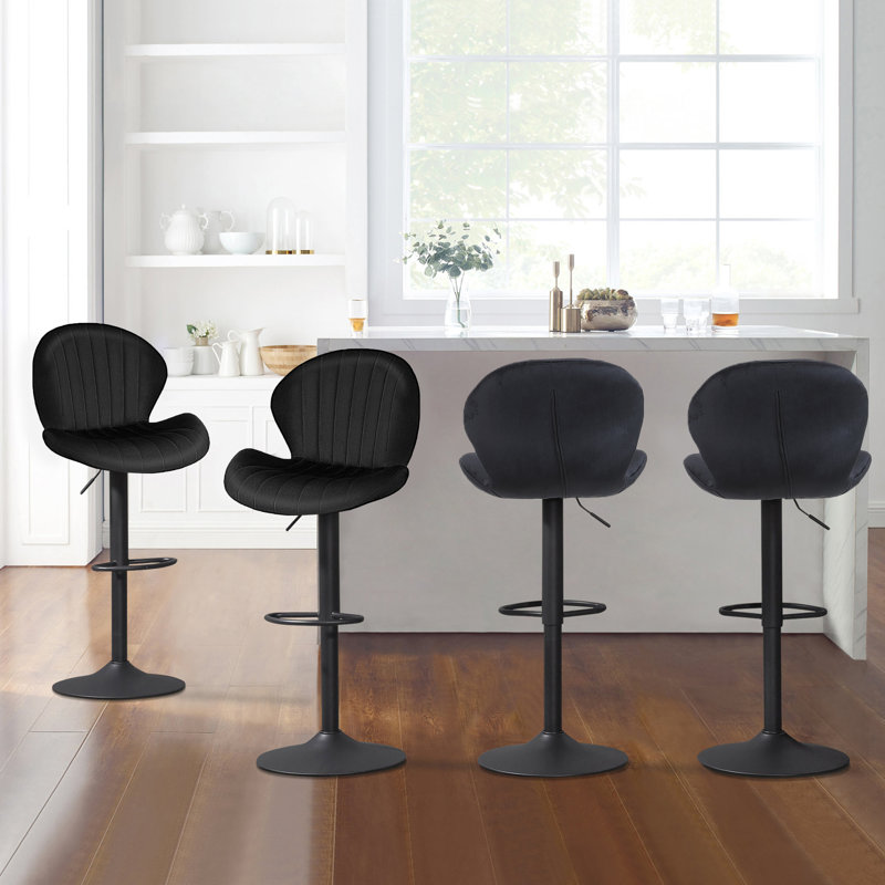 Tabouret de bar Lucah, 4, Noir