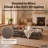 Boneless Convertible Corduroy Sleeper Sofa Bed, 3-Position (Sofa/Recliner/Bed) with High-Density Foam, No Assembly Required, Vacuum-Compressed for Easy Shipping-180198932