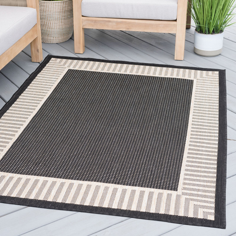 Delshire Striped Machine Woven Indoor / Outdoor Rug, Runner 2'8" x 9'10"