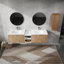 Meuble-lavabo mural 72 po avec lavabo et armoire latérale de 72 po offrant beaucoup de rangement et une conception élégante.