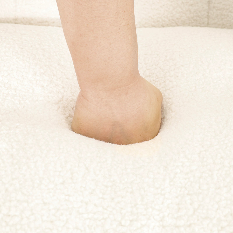 Chaise d'appoint rembourrée Charvae, Peluche beige