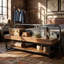 Upholstered Engineered Wood Bench with Shelves