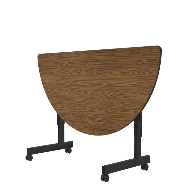 Rectangle 4 Person Height Adjustable Flip Top Training Table with Casters, 31" H x 48" L x 24" W