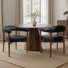 Upholstered Dining Chair Barrel Armchair With Wood Frame Side Chair