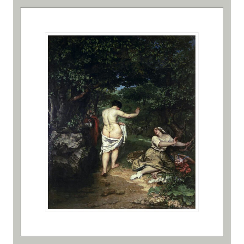 «Les Baigneuses» par Estampe numérique encadrée, H 19,85 po x l 17,75 po