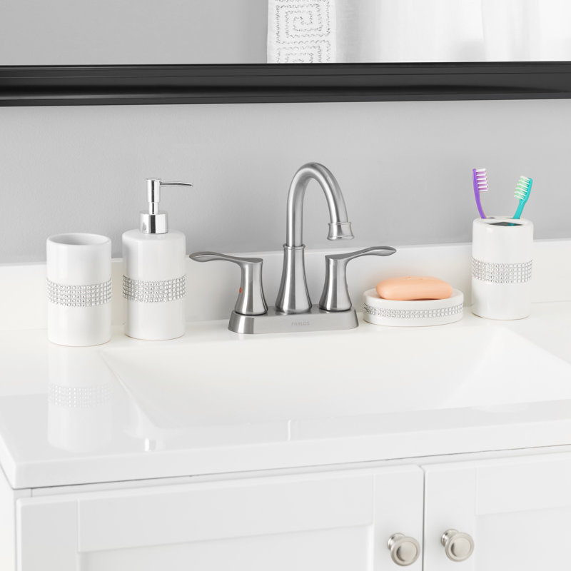  Ensemble d'accessoires de salle de bain 4 pièces Luxury, blanc