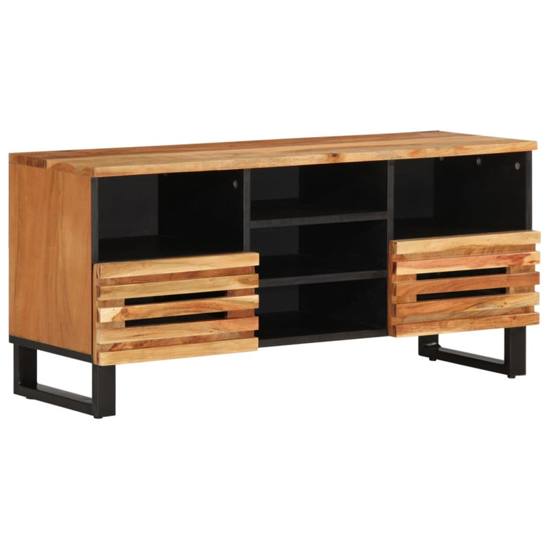 Unfinished TV Stand for TVs up to 24", Brown, white and pink
