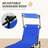Folding Chaise Lounge Pool Chairs, Outdoor Sun Tanning Chairs With Canopy Shade, Reclining Back, Steel Frame And Side Pocket For Beach, Yard, Patio, Blue, Chair-1384339362