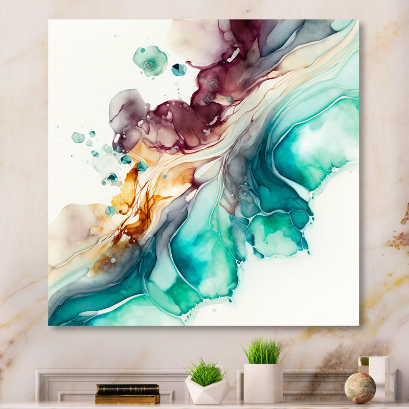 «Tropical Turquoise Joyfulness IV», reproduction sur toile, H 36 po x l 36 po x P 1,5 po, Toile tendue