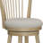 Wood Swivel Windsor Adjustable Stool, Natural Oak With Greige Fabric