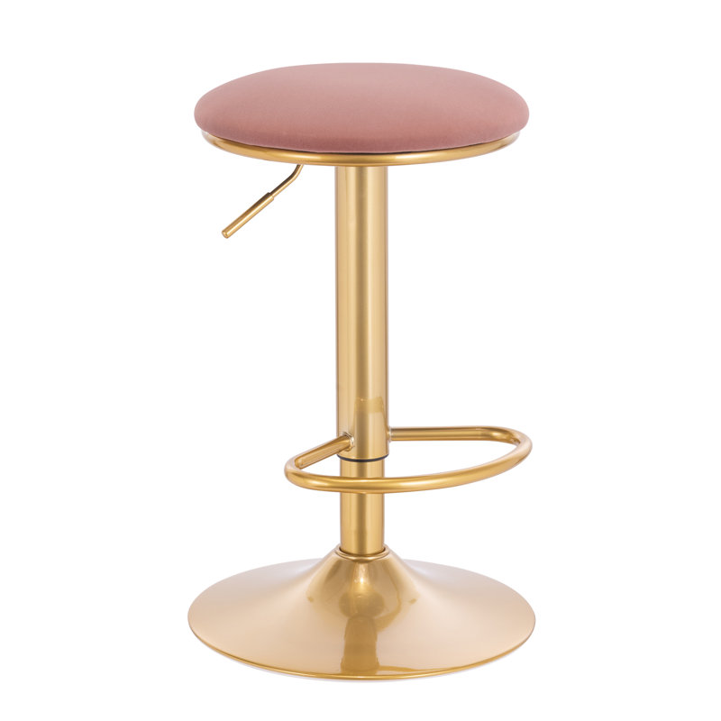 Pannell Swivel Upholstered Counter Stool, Pink