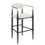 Ensemble de 2 tabourets de bar, tabourets de bar rembourrés avec dossier et pieds en fer pour îlot de cuisine, assise en tissu beige, capacité de poids de 260 lb