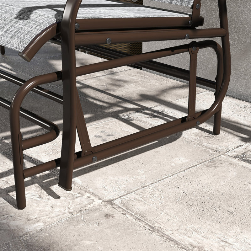 Banc d'extérieur 2 personnes avec filet respirant Camaryn, table pour jardin, cour arrière