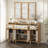 59.1"  Sideboard With 2 Carved Doors, 3 Drawers & Adjustable Shelves
