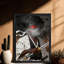 «Black», encadré noir, art mural d'épée de Ronin, impressions de style rétro-587111442