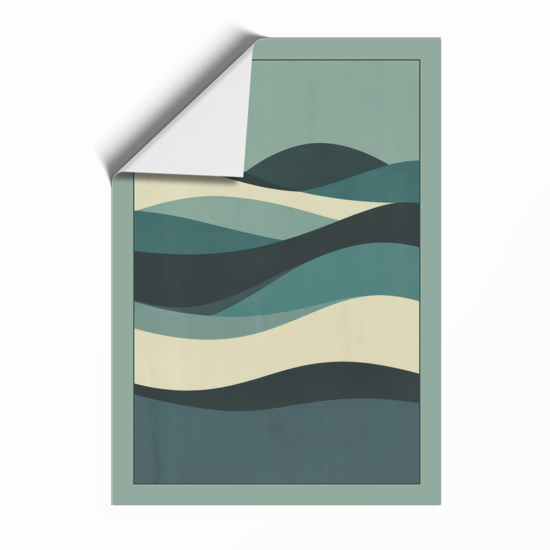 Flowing Waves Minimalist - Print, Unframed, A2 - 59.4 x 42.0 cm