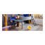 Lit mezzanine double en bois avec bureau et DEL, gris
