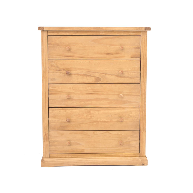 5 Drawer 90cm W Chest, Waxed