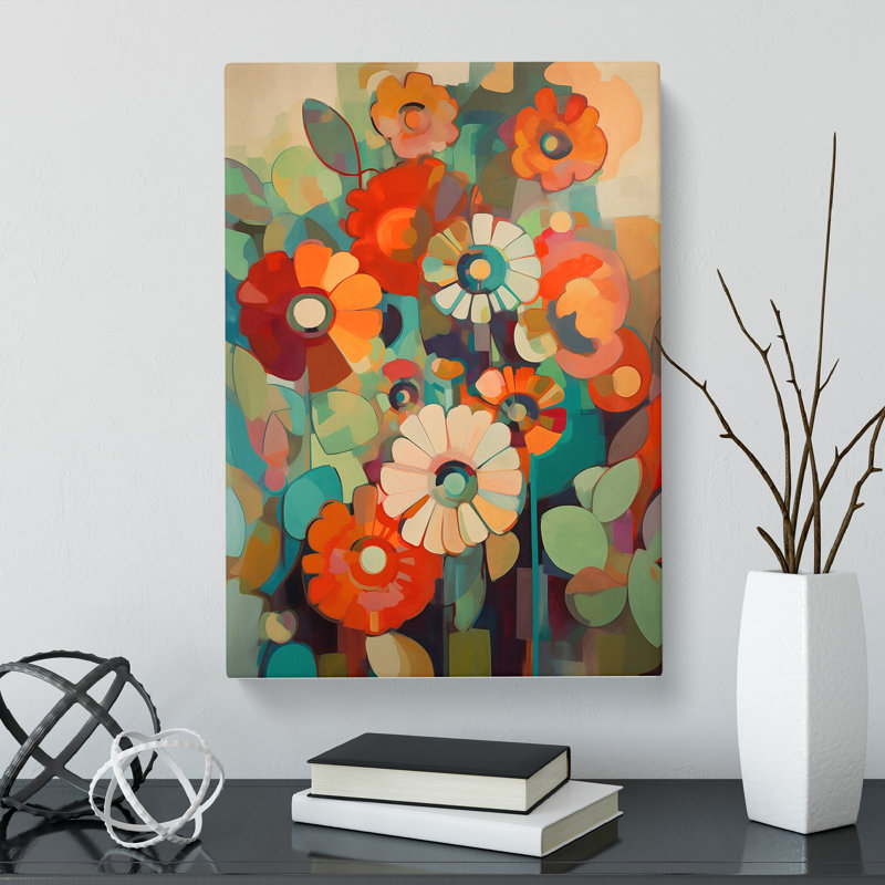 CAN-V0523-1656X Orphism Flowers Vol.4 - Wrapped Canvas Print, 76cm H x 50cm W