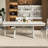 6-Piece Extendable Dining Table Set For 6-8 People Expandable 71"-90" Solid Wood Legs Kitchen Table & 4 Upholstered Chairs & 1 Bench Space-Saving Set For Dining Room, Kitchen