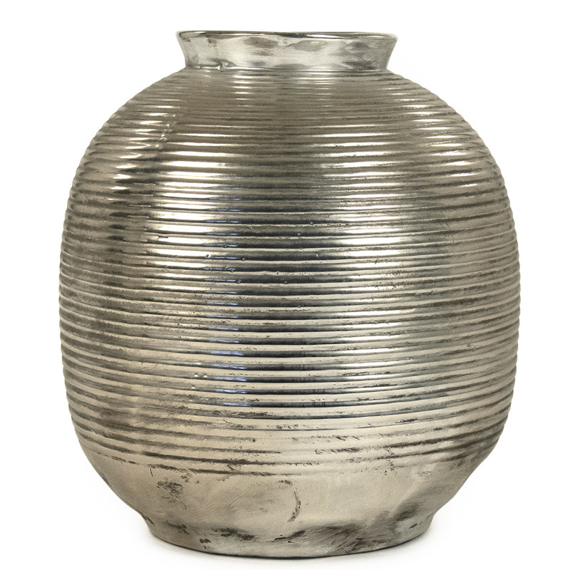 Vase de table sphérique métallique Tuck, H 16 po x l 13 po x P 13 po