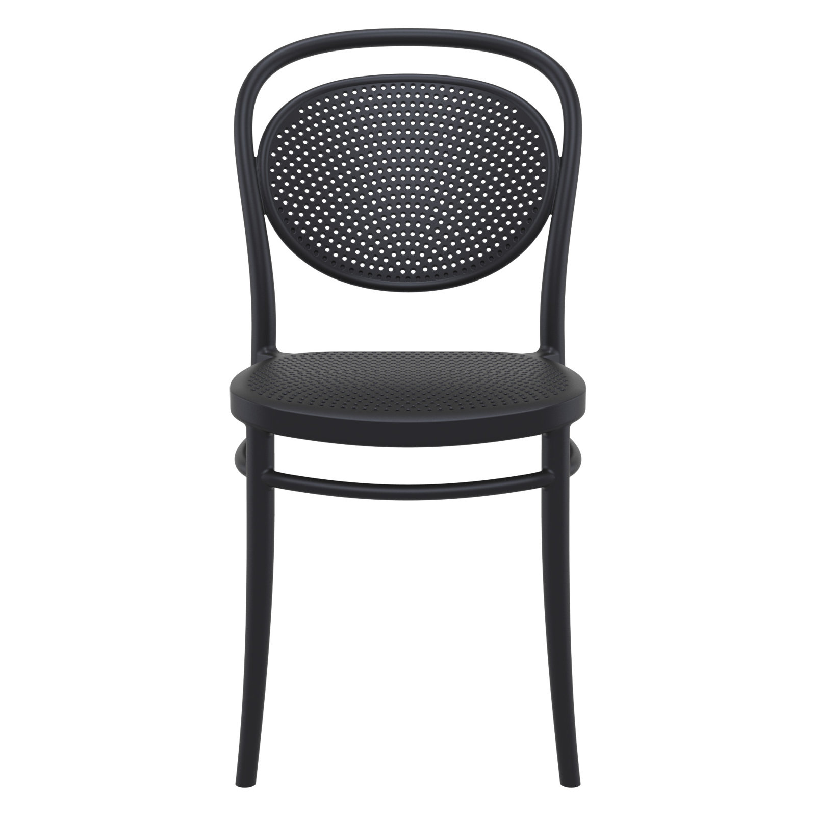 Farrah Stackable Patio Side Chair, Black