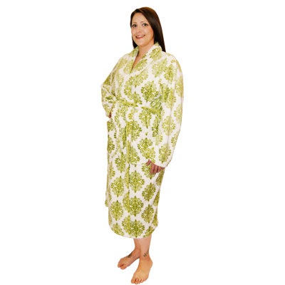 Fleece Gender Neutral Mid-Calf Bathrobe with Pockets