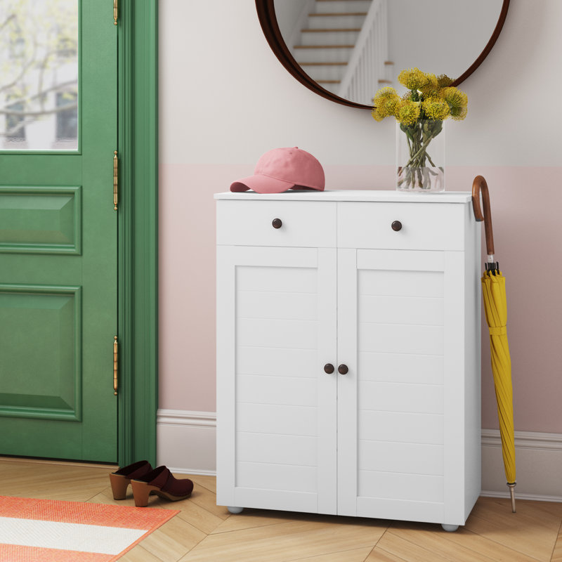 Abdalrahman 12 Pair Shoe Storage Cabinet, Snow White