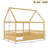 Full Size Floor Bed With Natural Pine House Frame, High Fence Guard For Comfortable Rest, Easy Assembly Color Frame Bed, Wood Secure Bedroom, Spacious Entrance-1172531961