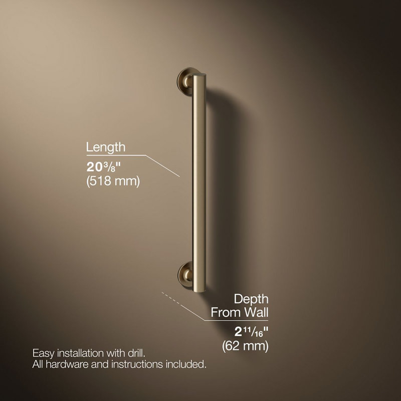 Purist Grab Bar, Vibrant Brushed Bronze, 18"W