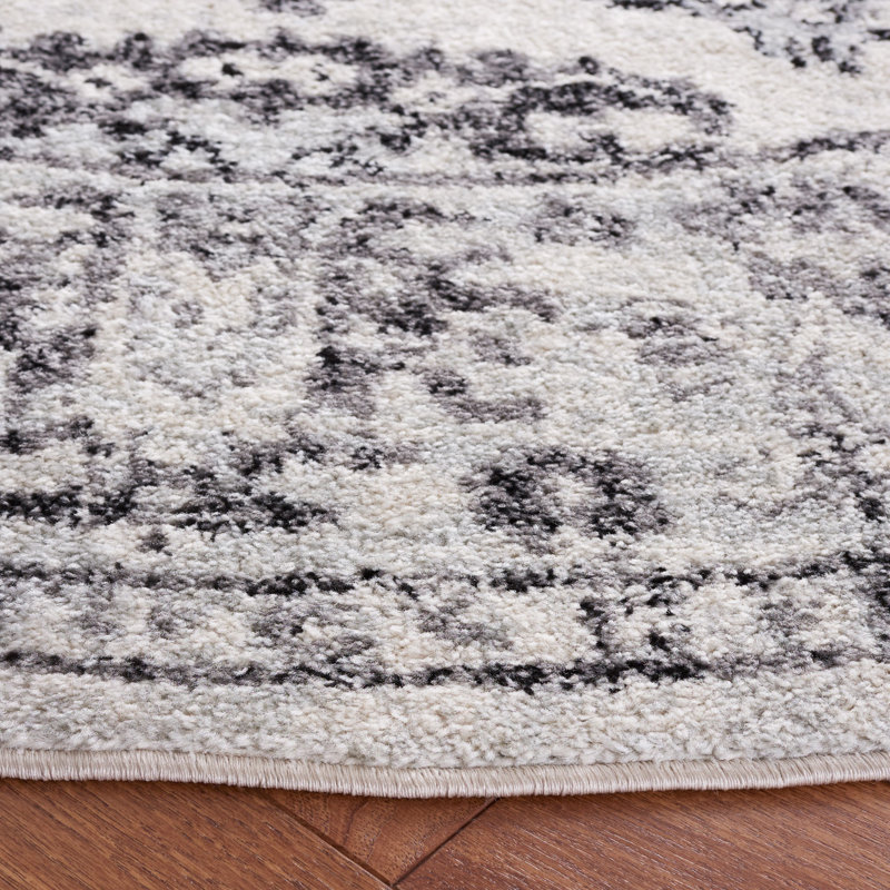 Tapis ivoire / noir Tulum 283, Rectangle 4 pi x 6 pi