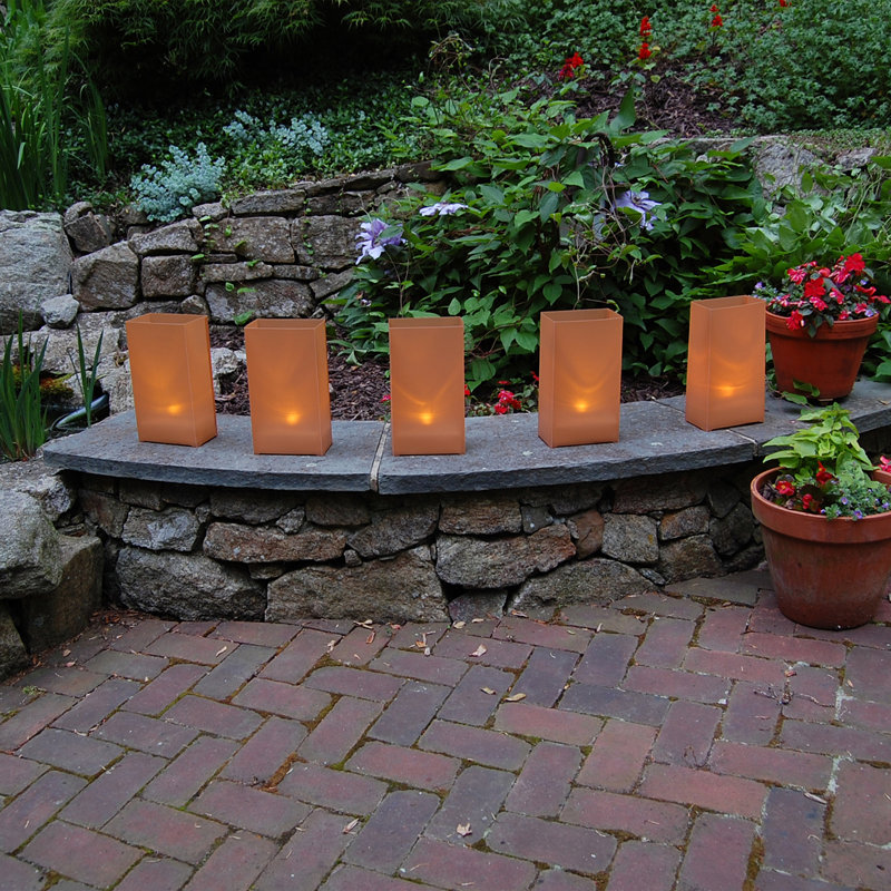 Plastic Luminaria Lanterns - 100 Count, Brown