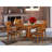 5 Piece Dining Room Furniture Set Includes an Oval Kitchen Table with Butterfly Leaf and 4 Faux Leather Upholstered Dining Chairs, 42x60 Inch, Saddle Brown-1726765771-1705513523-1705513520