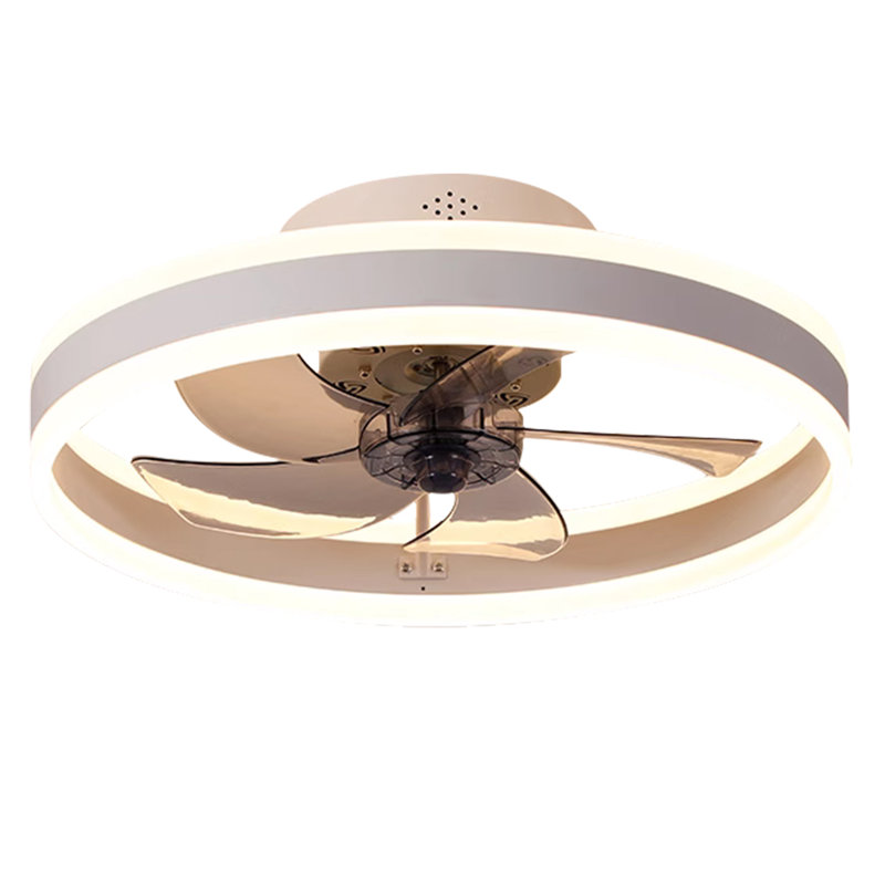 Ventilateur de plafond avec lumières DEL Lashowna, Blanc