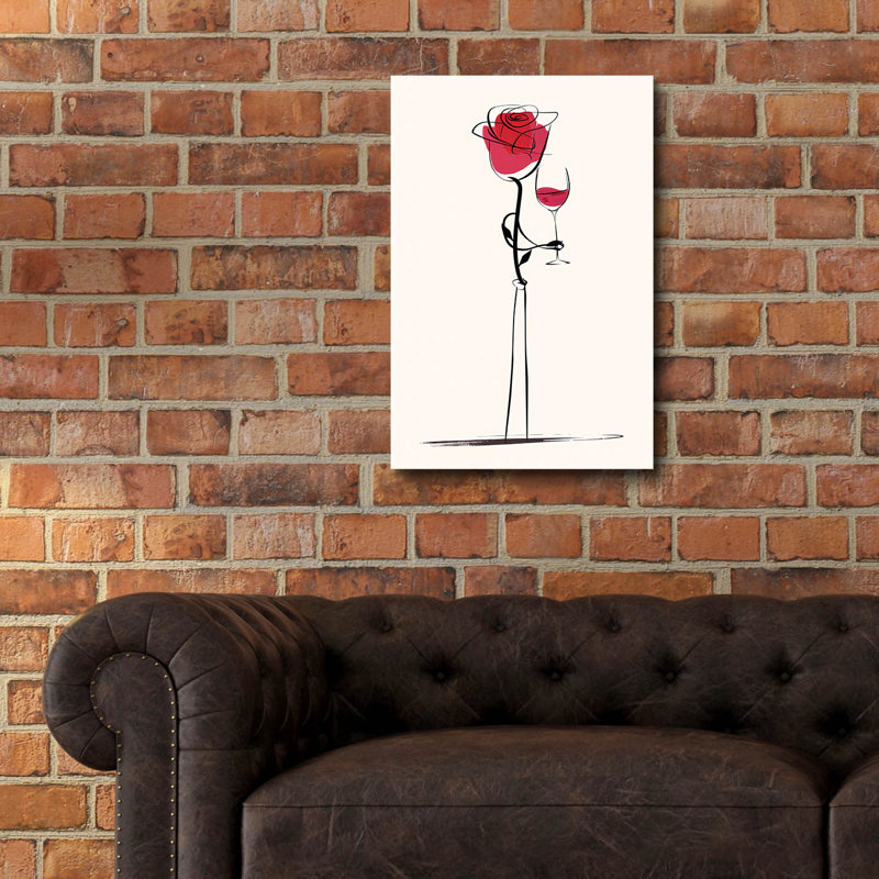 Art mural en verre épique «Wine Rose» par Andreas Magnusson, 16 po x 24 po, H 24 po x l 16 po