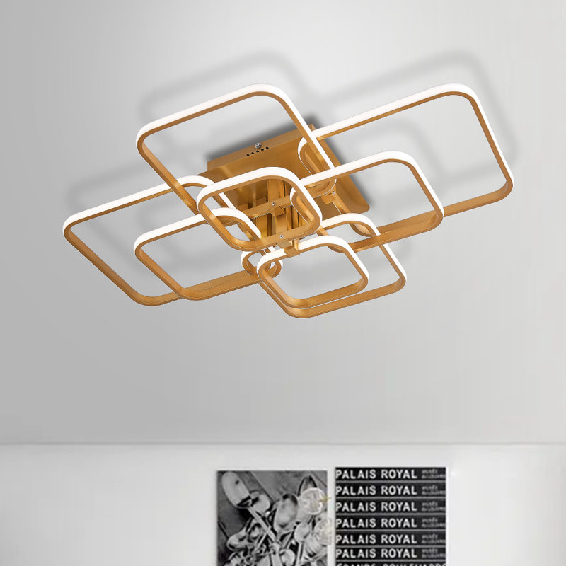 LED Semi Flush Mount, Gold