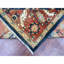 Tapis bleu en laine noué à la main 9 pi 1 po x 11 pi 8 po Peshawar Heris
