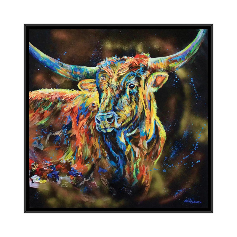 « the patron », reproduction sur toile, H 18 po x l 18 po x P 1,5 po, Toile avec cadre flottant noir, Pas de tapis