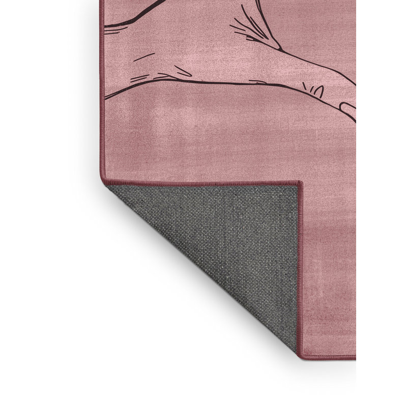 Soft Plush Etzel Valentines Modern & Contemporary Abstract Area Rug in Pink – Rose Binding, 5x8