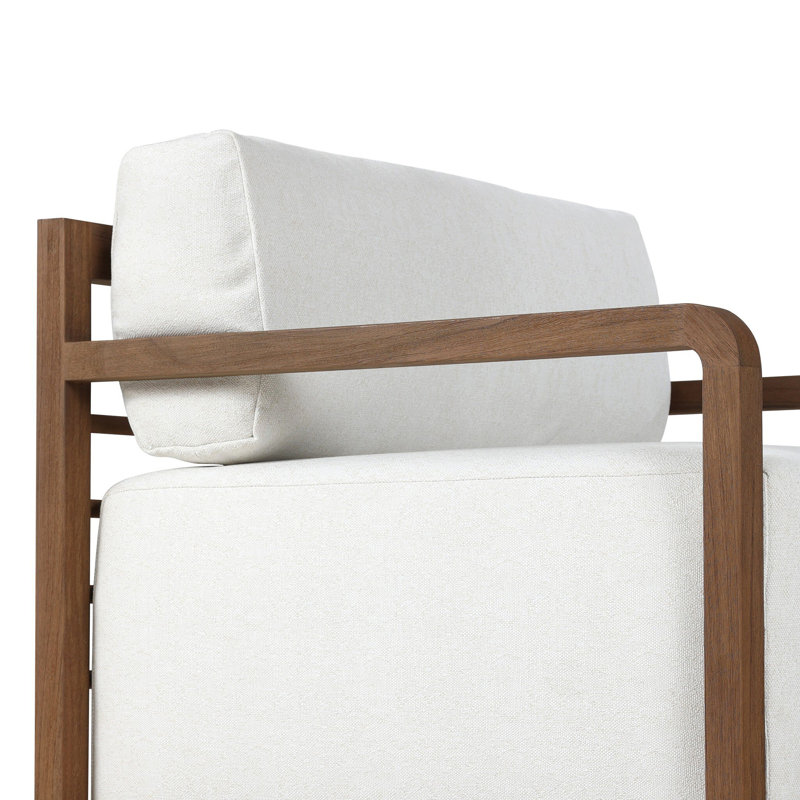 Stroud Outdoor Teak Swivel Lounge Chair, Alessi Linen