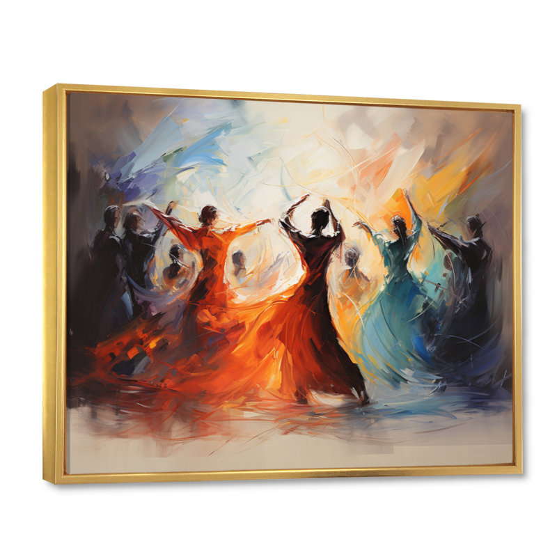«Soulful Dancing I», reproduction sur toile, Cadre flottant doré, H 24 po x l 32 po x P 1 po