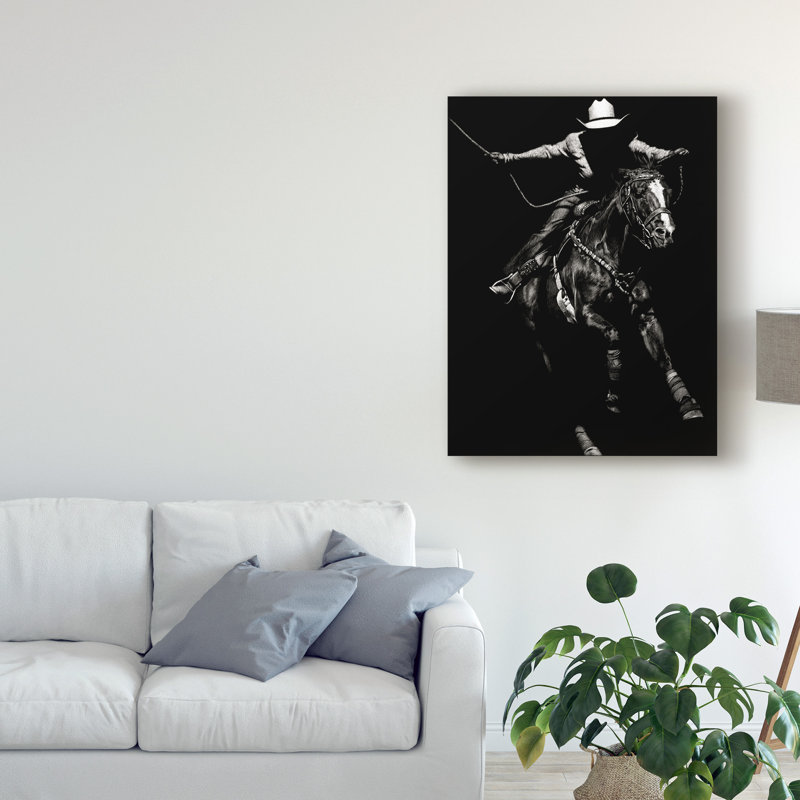 « scratching rodeo iii », impression sur toile tendue, H 32 po x l 24 po x P 2 po