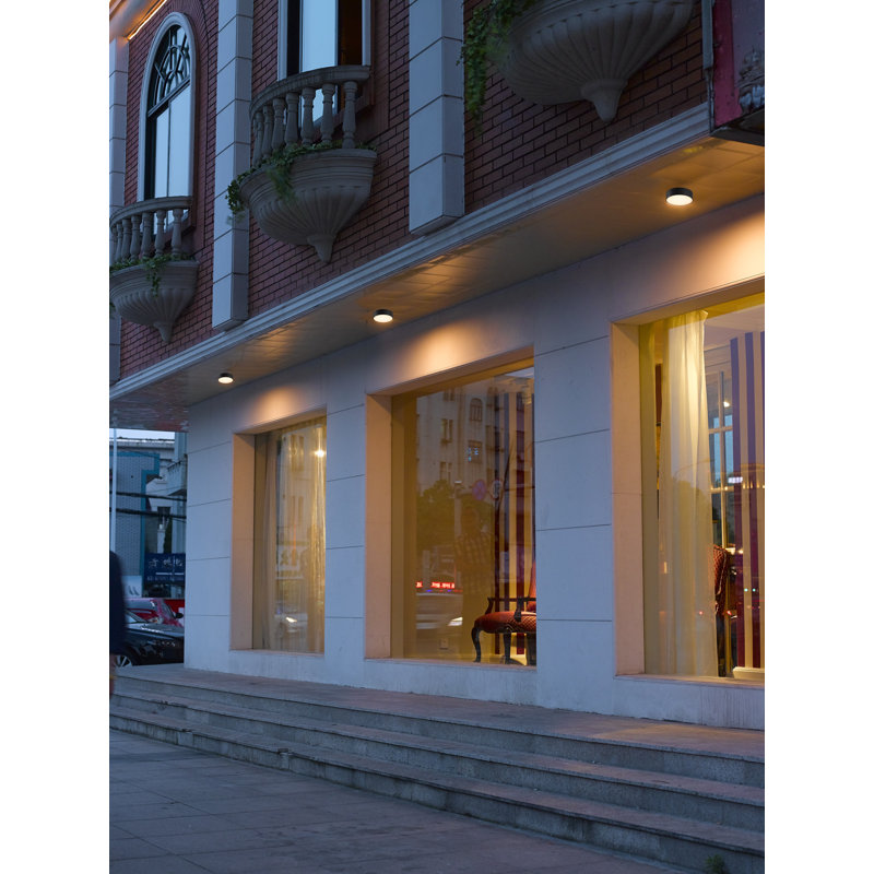 LED Outdoor Flush Mount, 55cm H x 55cm W x 15cm D